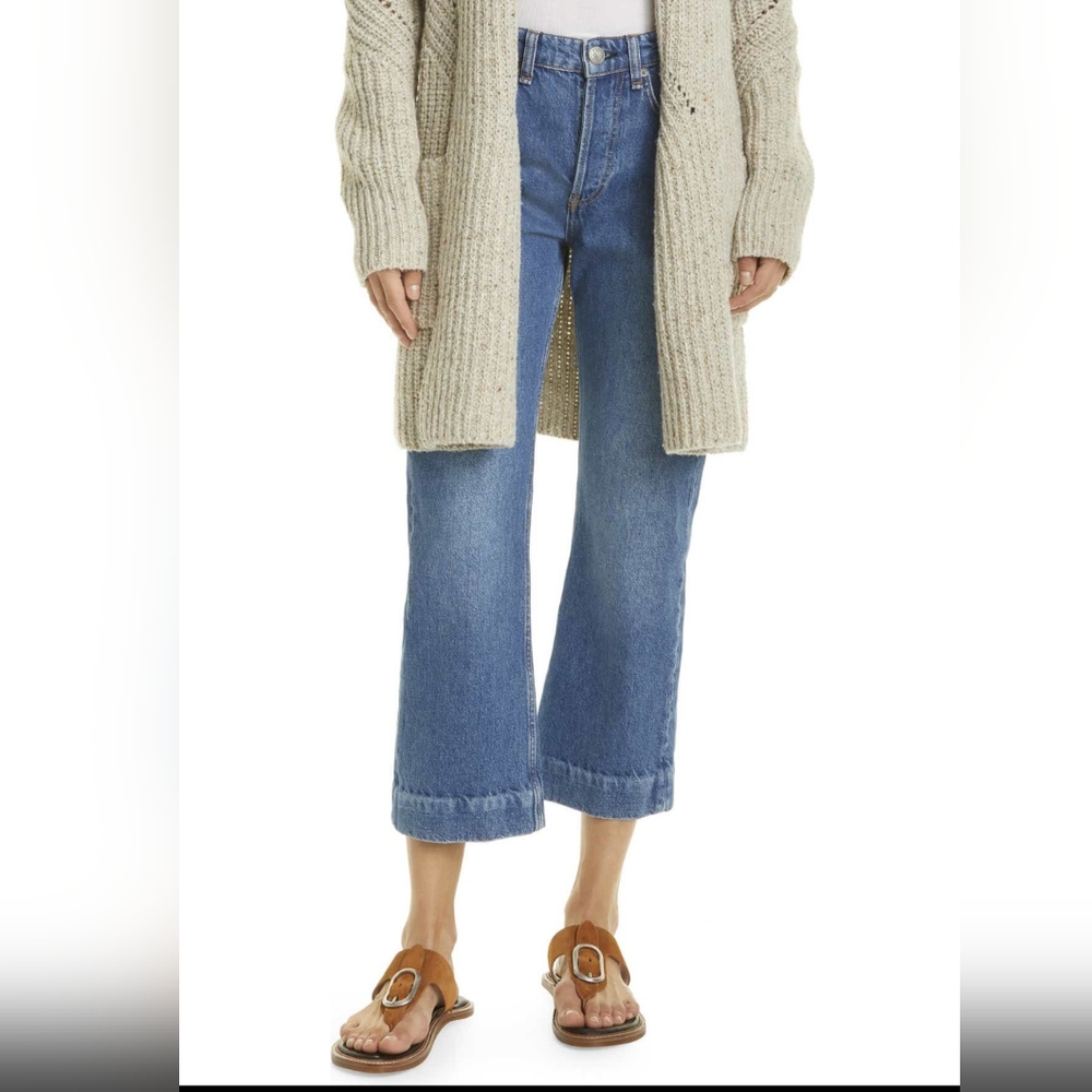 Rag & Bone Carly cropped wide leg denim